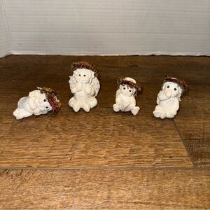 Dreamsicles Set Of 4 Cherub Angels Wearing Wildflower Halos